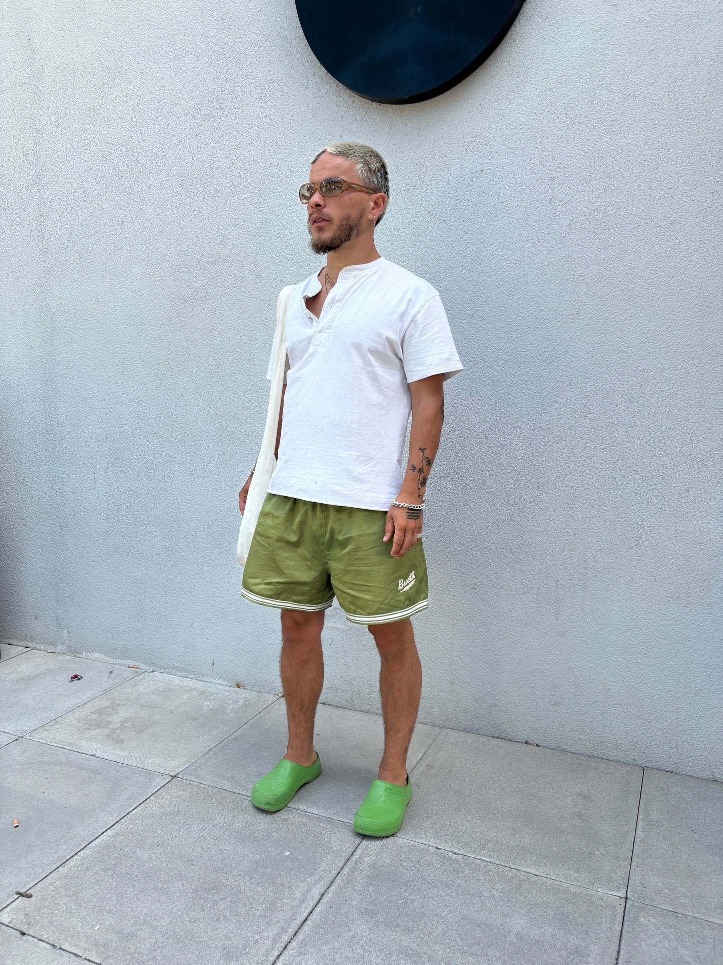 Buetti Varsity Satin Shorts Green