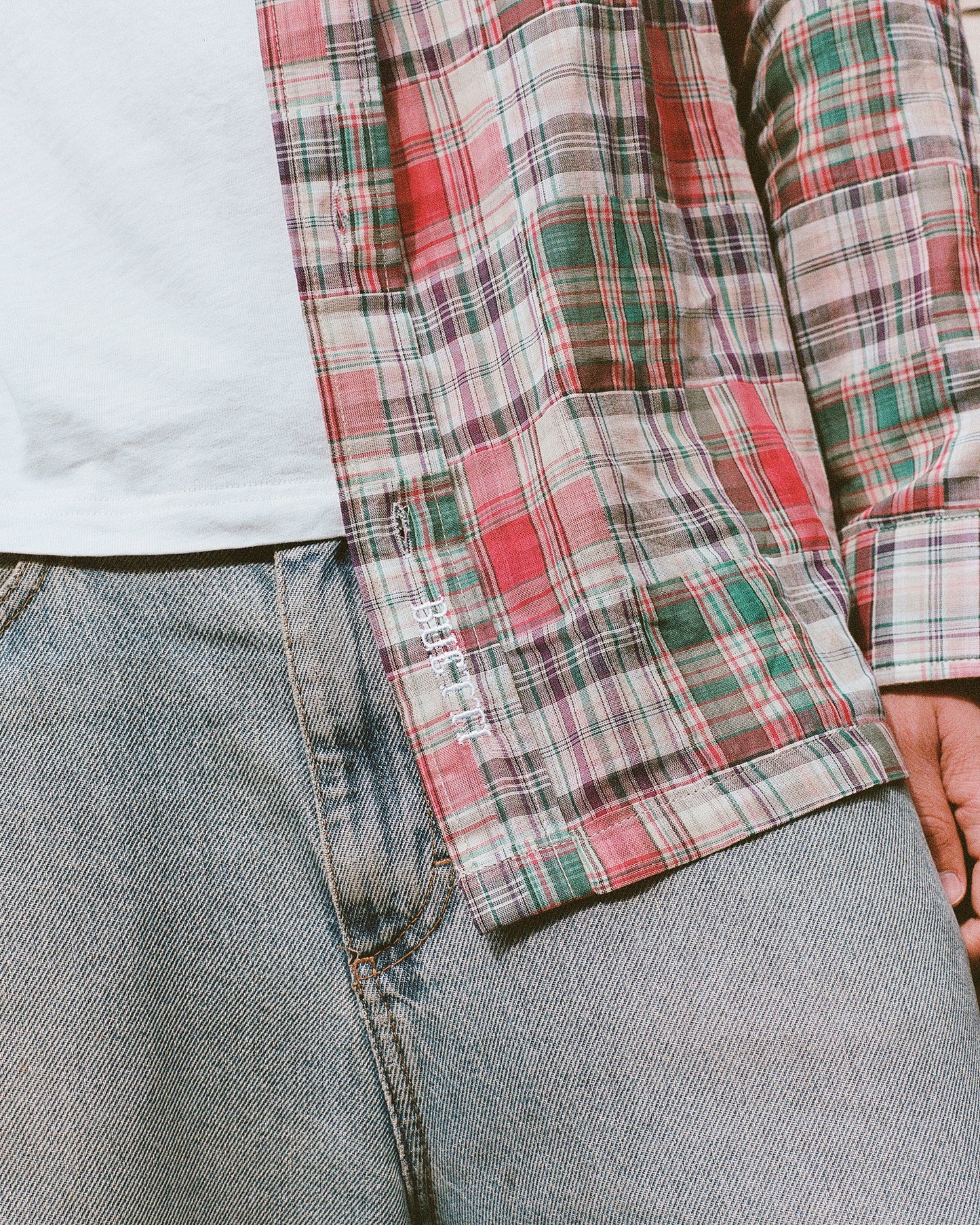 Buetti patchwork red shirt